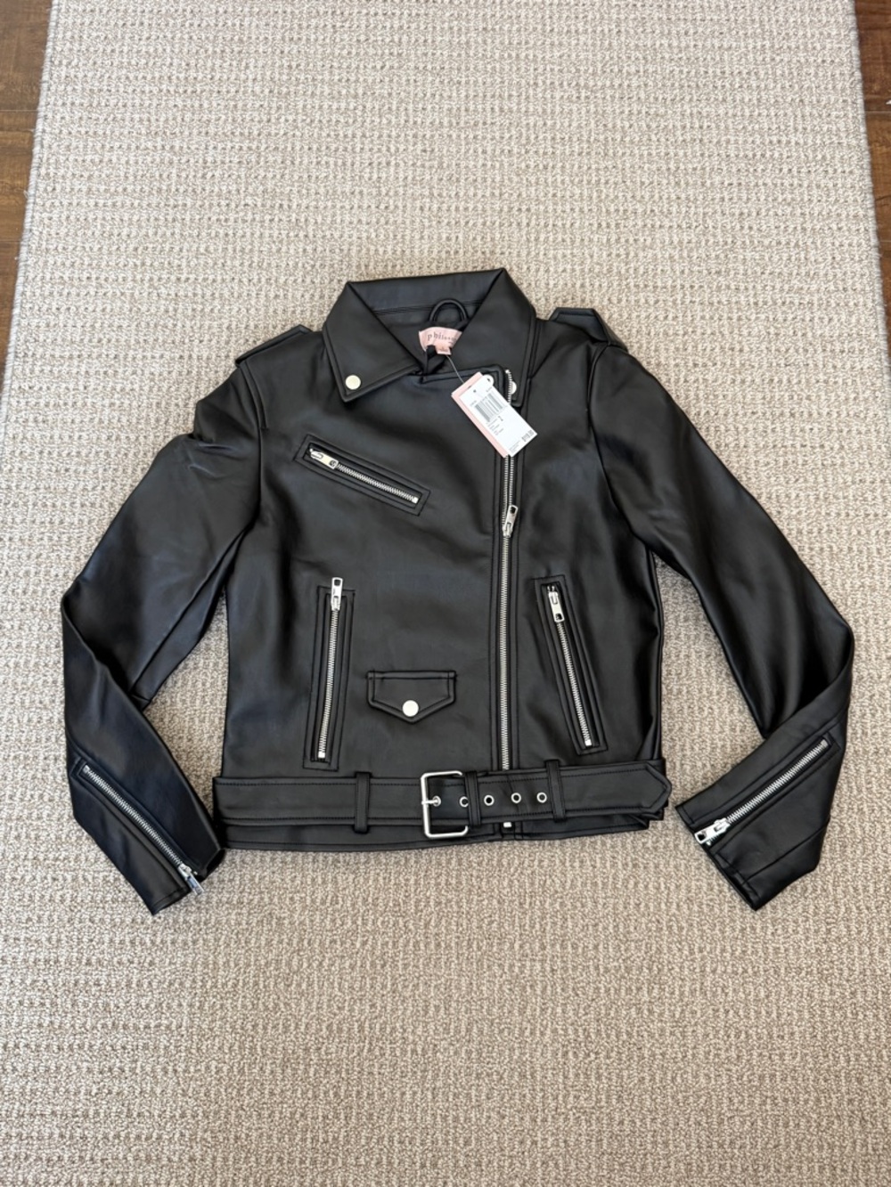 Philosophy Black Faux Leather Moto Jacket..Size 2